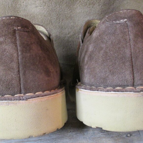 Hush Puppies Suede Mens Shoes Brown US Size 9 Natural Button Up MINT Condition - Picture 16 of 16